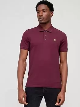 Image of Lyle & Scott Plain Polo Shirt - Burgundy Size M Men
