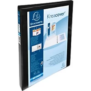 Image of Exacompta Presentation Ring Binder Polypropylene A4+ 4 ring 15mm Black Pack of 10
