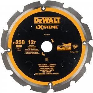 Image of DEWALT PCD Fibre Cement Saw Blade 250mm 12T 30mm