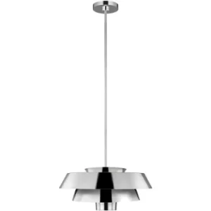 Image of Elstead Brisbin 1 Light Pendant, Polished Nickel, E27