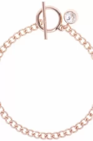 Image of Ladies Karen Millen Rose Gold Plated Quantum Crystal T Bar Bracelet KMJ1005-24-02