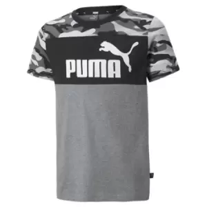 Image of Puma Camouflage Print T-Shirt Junior - Black