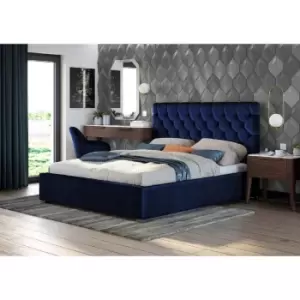 Image of Rosiana Bed Small Double Plush Velvet Blue