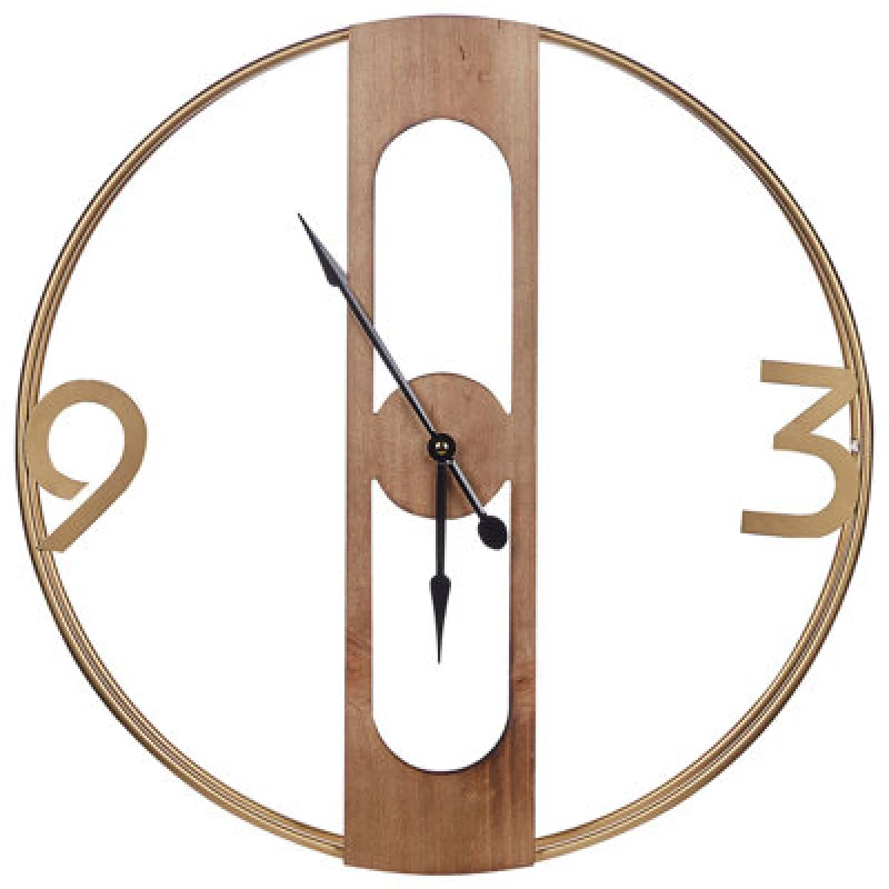 Image of Beliani Wall Clock Mulhouse 50 Cm Brown