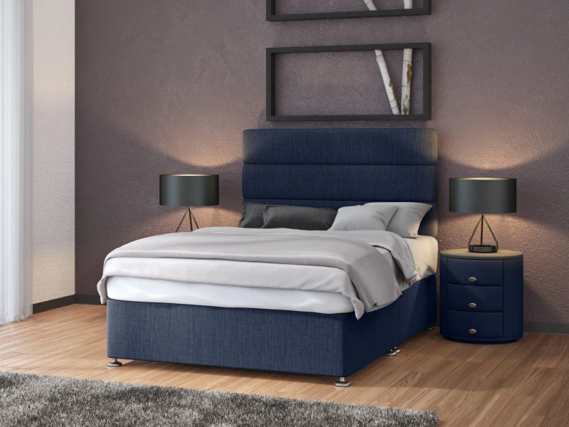 Image of Bedmaster Bedmaster Linen 2 Drawer Divan Base in Midnight Size: Single Midnight Single Unisex 9505752541111