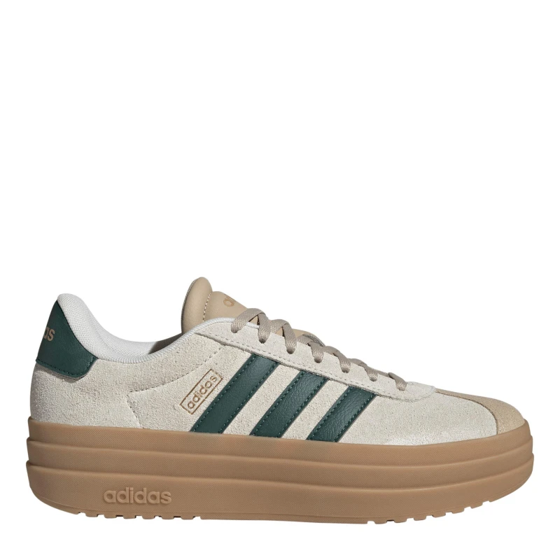 Image of adidas VL Court Bold Womens Trainers Beige/Green female 5 (38)