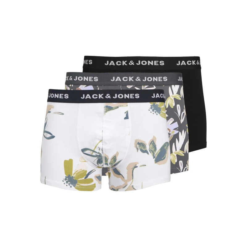 Image of Jack and Jones Mens Abstract 3 Pack Boxers Iron Gate male Medium