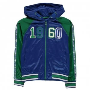 Image of Lonsdale Hooded Track Jacket Junior Boys - Nvy/Grn