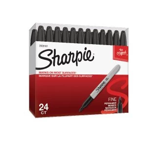 Image of Sharpie Fine Permanent Marker Black Pack of 24 2025161