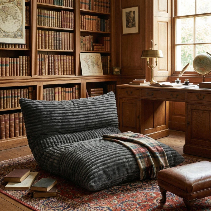 Image of Urban Meuble Convertible Memory Foam Bean Bag Lounger Dark Grey unisex One Size