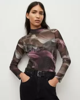 Image of AllSaints Elia Margeaux Mesh Bodysuit