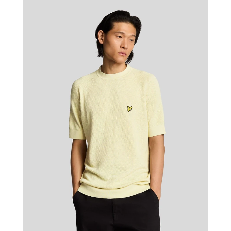 Image of Lyle and Scott Knitted T-Shirt Beige male XS