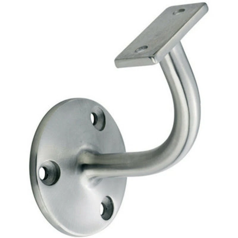 Image of Loops Handrail Bannister Bracket Wall Support 62mm Projection Satin Steel Metallics unisex