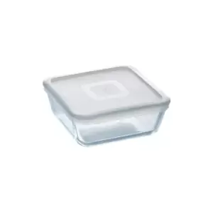 Image of Pyrex Cook & Freeze Glass Square Dish with Plastic Lid, 20x20cm