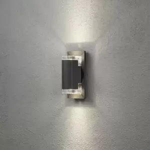 Image of Konstsmide Potenza Outdoor Modern Up Down Wall Light Dark Grey, IP54