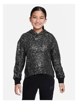 Image of Nike Older Girls Style Essentials Fleece Hoodie - Black, Size S=8-10 Years, Women