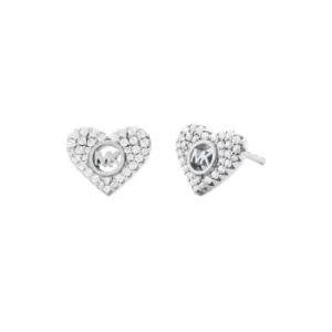 Image of Michael Kors Sterling Silver Pave Heart Stud Earrings