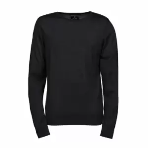 Image of Tee Jays Mens Knitted Crew Neck Sweater (S) (Black)