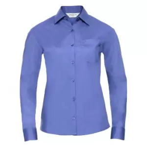 Image of Russell Collection Ladies/Womens Long Sleeve Shirt (2XL) (Corporate Blue)