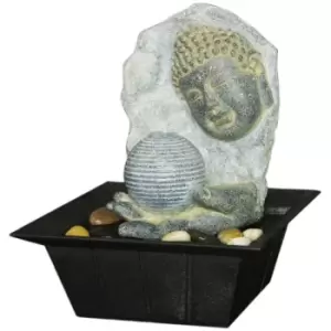 Image of Techstyle Buddha Plaque Tabletop Indoor Fountain / Water Feature With Pebbles