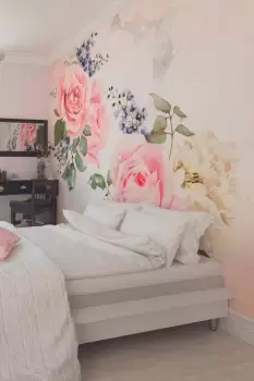 Image of Roses & Sparkles Wall Mural