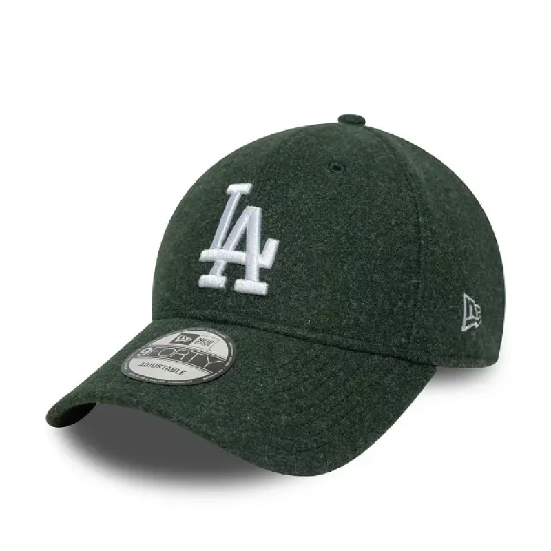 Image of New Era 9FORTY Melton Wool Baseball Cap LA Green/White unisex One Size