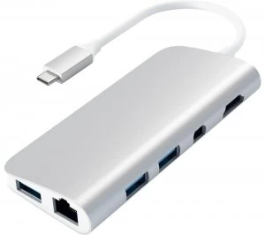 Image of SATECHI Aluminum Multimedia 7-port USB Type-C Hub - Silver