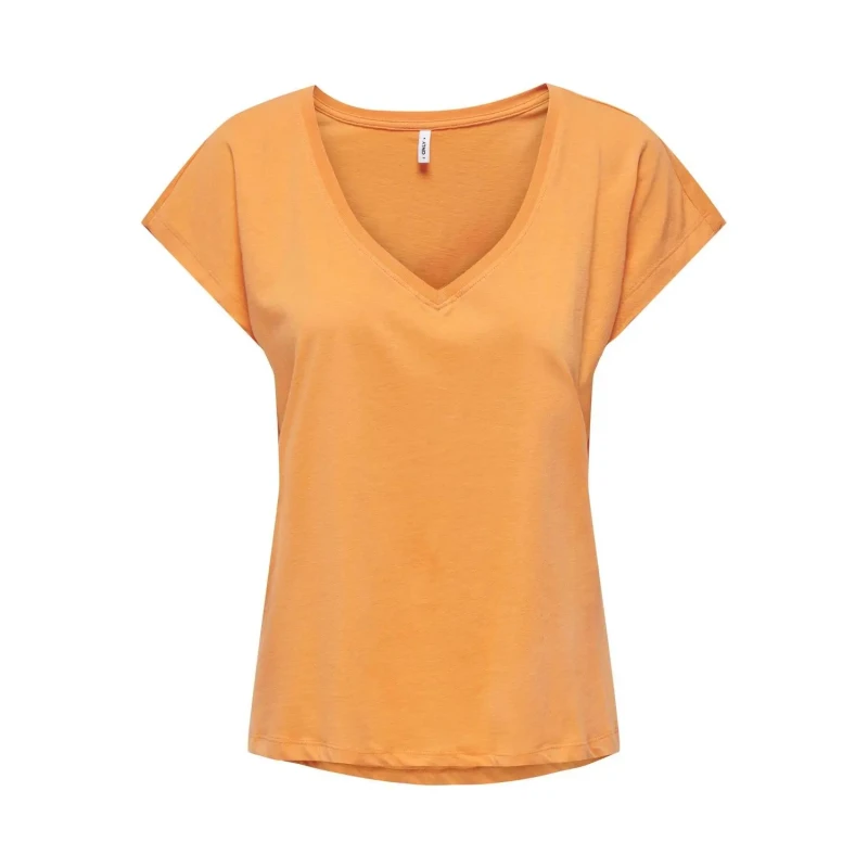Image of Only Womens v-neck T-Shirt Only Winnie Orange Female L