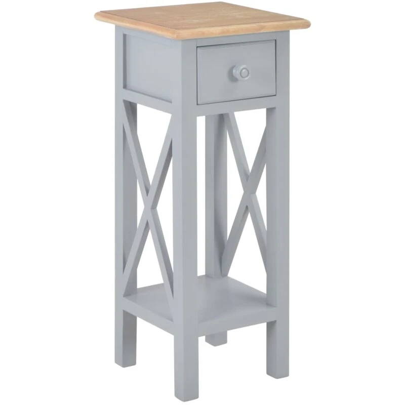 Image of VIDAXL Side Table Grey 27x27x65.5cm Wood Vidaxl 8719883559063