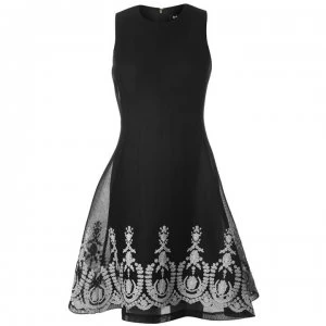 Image of DKNY Sleeveless Flow Fit Dress Ladies - Black/Cloud