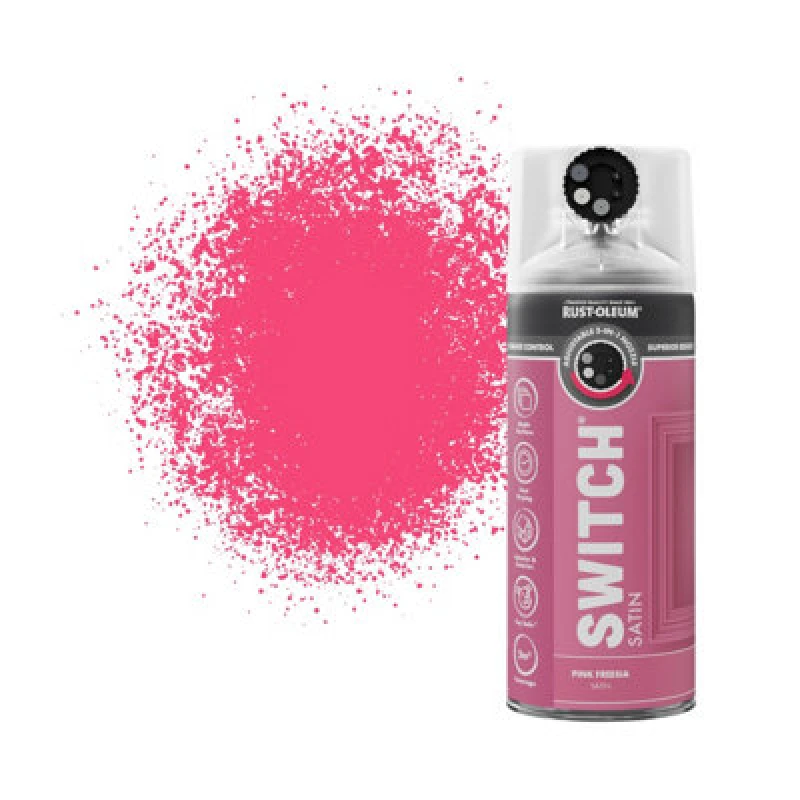 Image of RUST-OLEUM Rust-Oleum Switch Spray Paint 400ml - Satin - Pink Freesia AE0728400UK
