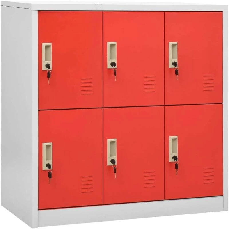 Image of VIDAXL Locker Cabinet Light Grey and Red 90x45x92.5cm Steel Vidaxl 8720286566473
