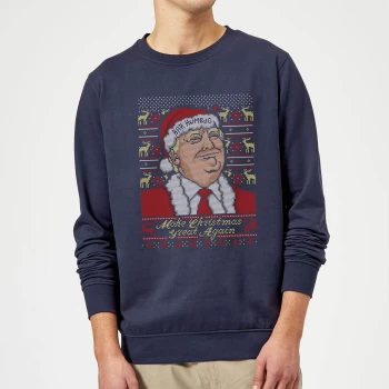 Image of Make Christmas Great Again Christmas Sweatshirt - Navy - XL