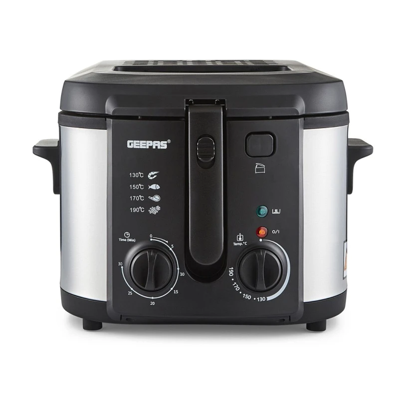 Image of Geepas 3L Deep Fat Fryer with Basket, Non-Stick Oil Tank, 2180W in Metallic Silver Metallic Silver Unisex