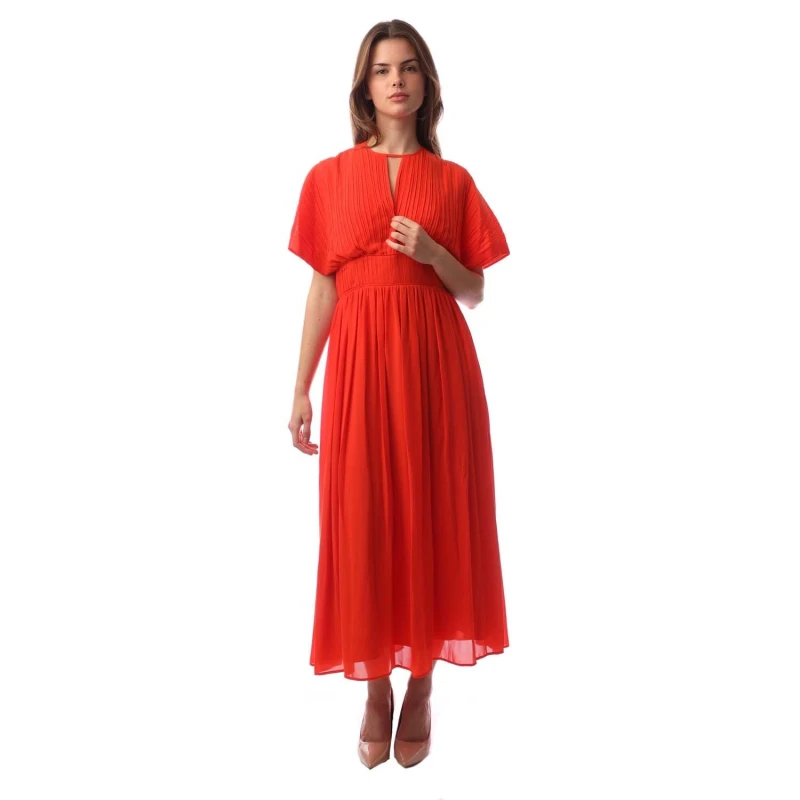 Image of Boss Womens Drizzie Wrap Dress Bright Orange female 8 (S)