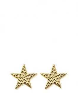 Image of Chlobo Chlobo Sterling Silver Gold Plated Sparkle Star Stud Earrings