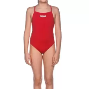 Image of Arena Girls Sports Swimsuit Solid Lightech - Red