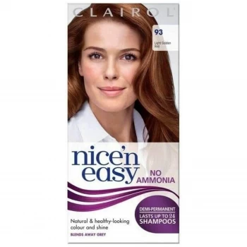 Image of Clairol Nice'n Easy Semi-Permanent Hair Dye with No Ammonia (Various Shades) - 93 Light Golden Red