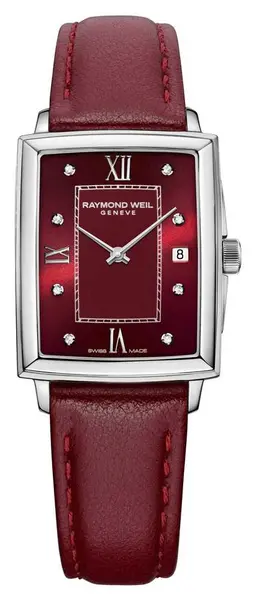 Image of Raymond Weil 5925-STC-00451 Womens Toccata Red Leather Watch