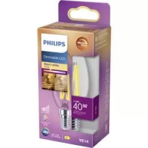 Image of Philips Lighting 871951432421300 LED (monochrome) EEC D (A - G) E14 Candle shape 3.4 W = 40 W Warm white (Ø x L) 35mm x 97mm