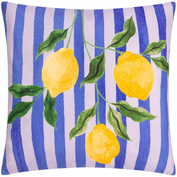 Image of furn. Lemons Striped Polyester Filled Outdoor Cushion 5025532799470