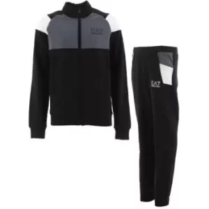 Image of EA7 Kids Black Logo Tracksuit