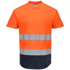 Image of C395ONRM - sz M Two-Tone Mesh T-Shirt Hi Vis Workwear - Orange/Navy - Portwest