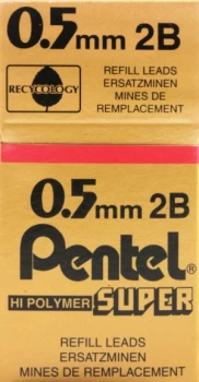 Image of Pentel Leads 0.5mm Tube12 2b C505 - 12 Pack
