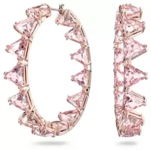 Image of Swarovski 5614931 Millenia Pink Triangle Crystal Hoop Jewellery