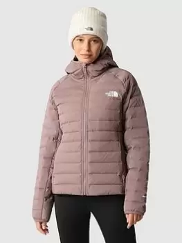 Image of The North Face Belleview Stretch Down Hoodie Jacket - Taupe , Taupe, Size L, Women