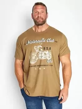 Image of BadRhino Motorcycle Club T-Shirt - Iced Coffee, Brown, Size L, Men