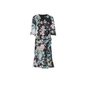 Image of Adrianna Papell Chiffon Printed Wrap Dress - Multi