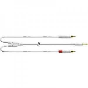 Image of Cordial Audio/phono Adapter cable [1x Jack plug 3.5mm - 2x RCA plug (phono)] 3m White