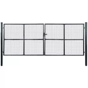Image of Mesh Garden Gate Galvanised Steel 400x150cm Grey Vidaxl Grey